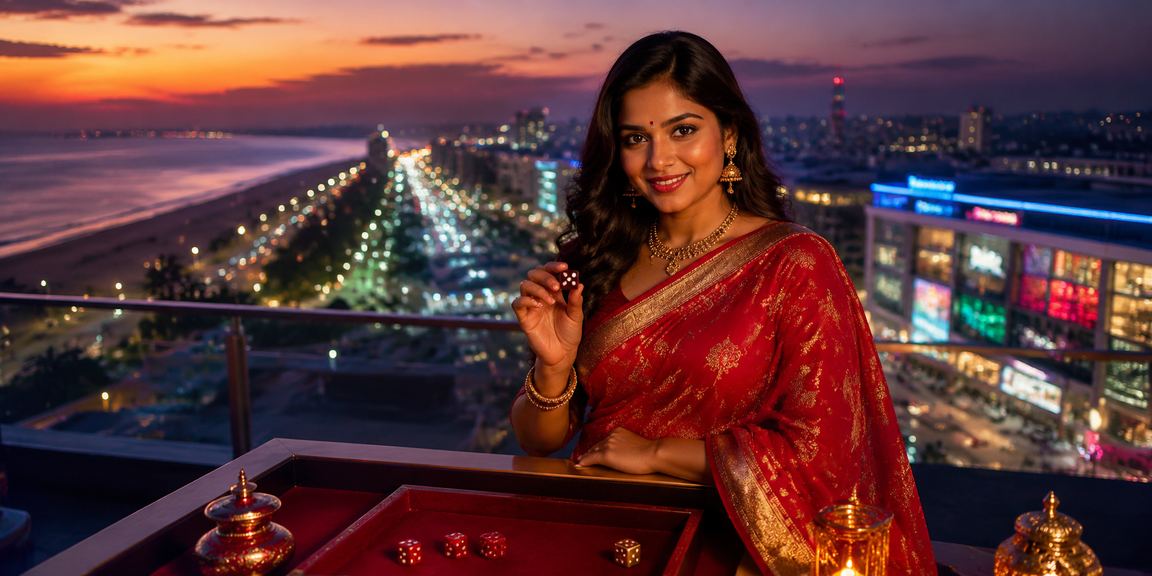 Chennai marina beach casino dice game at dusk